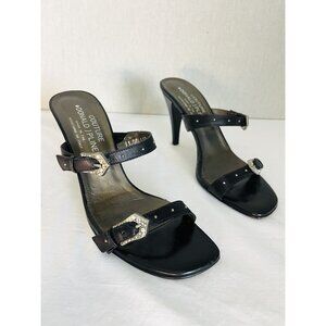 Couture Donald J Pliner Womens Black Strappy Buckle Sandals Size 8 N